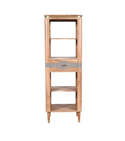 Ashgrove Acacia Wood Slim Bookcase With 1 Drawers