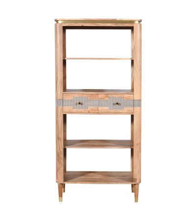 Ashgrove Acacia Wood 2 Drawers Open Bookcase