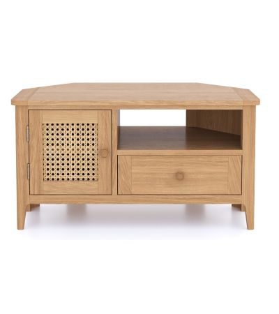 Halmstad Natural Oak Corner TV Unit by Hertiance Furniture | Style Our Home