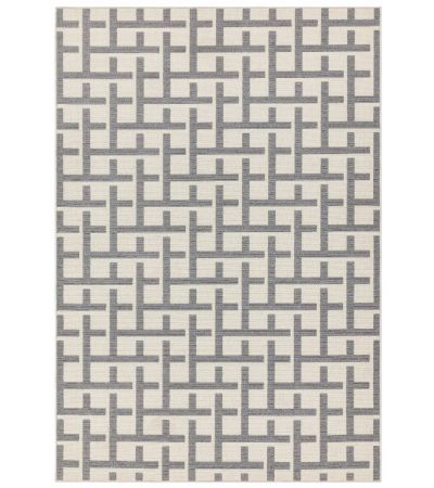 Antibes White Grey Grid Rug by Asiatic London | Style Our Home
