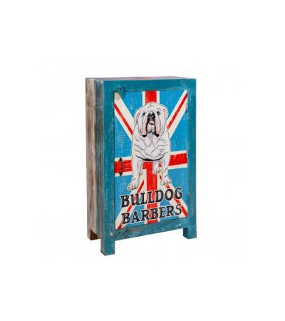 Carnival Hand Painted British Bulldog Narrow 1 Door Cabinet