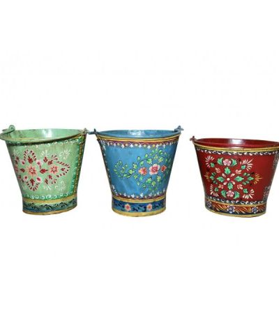 Set of 3 Hand Painted Buckets by Quirky Barn | Style Our Home