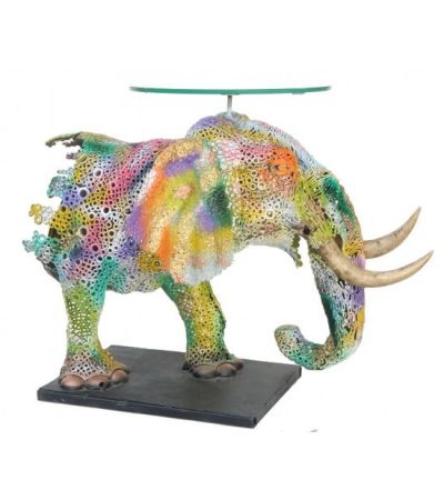Artistic Elephant Glass Centre Table