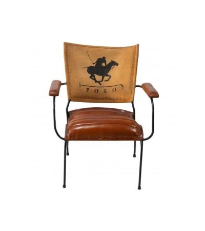 Metal Frame Chair with Padded Brown Seat & Armrest by Quirky Barn | Style Our Home