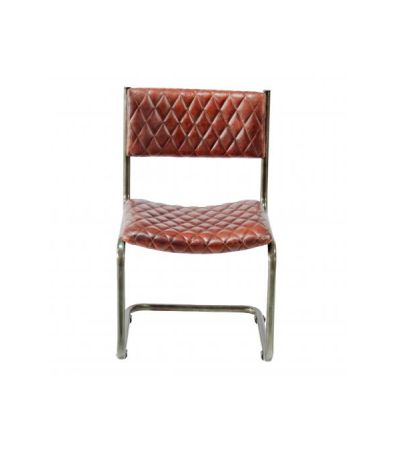 Metal Frame Chair with Padded Brown Seat by Quirky Barn | Style Our Home