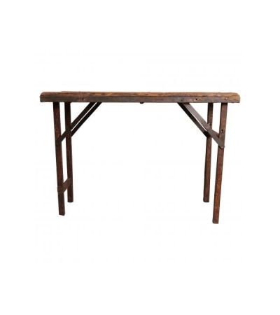 Iron Folding Table with Wooden Top - W106 x D53 x H75cm by Quirky Barn | Style Our Home