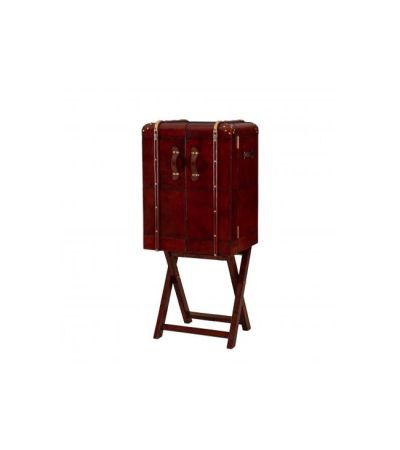 Handcrafted Leather Large Bar Cabinet With Stand - Cognac by Quirky Barn | Style Our Home