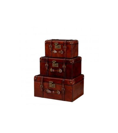 Handcrafted Leather Set of 3  Storage Trunk by Quirky Barn | Style Our Home