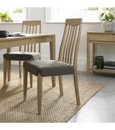 Bergen Oak High Slatted Black Gold Dining Chair (a pair) - Style Our Home