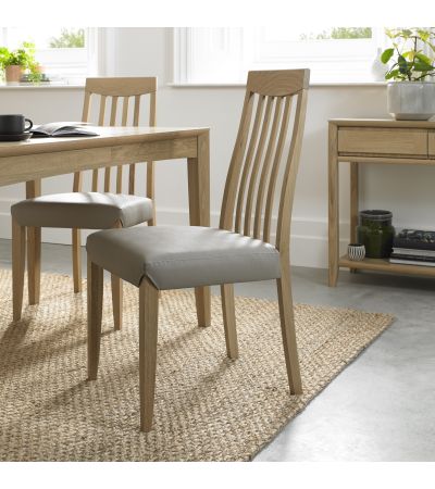 Bergen Oak High Slatted Grey Dining Chair (a pair) - Style Our Home