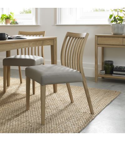 Bergen Oak Low Slatted Grey Dining Chair (a pair) - Style Our Home