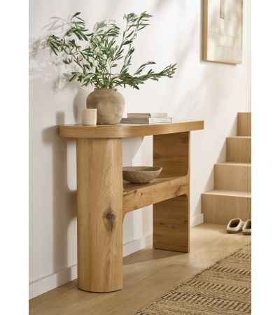 Arcadia Rounded Oak Console Table