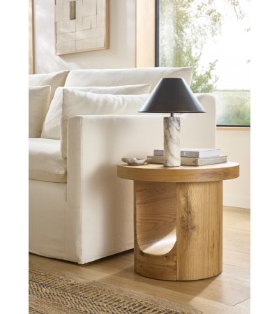 Arcadia Rounded Oak Lamp Table