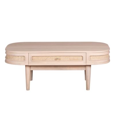 Clovelly Cane & Mango Wood 1 Drawer Coffee Table