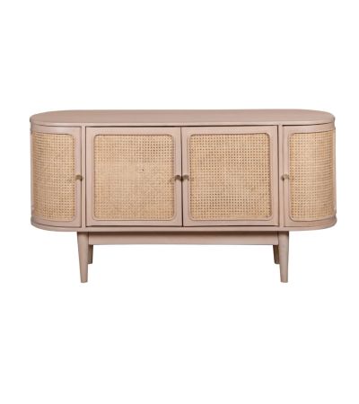 Clovelly Cane & Mango Wood 4 Doors Sideboard