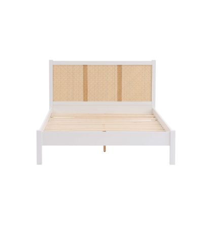 150cm Croxley Rattan Bed White by Birlea | Style Our Home