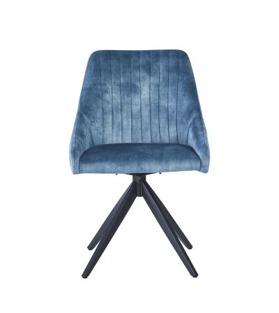 Hugo S Velvet Blue - Swivel Black Legsby Hertiance Furniture | Style Our Home
