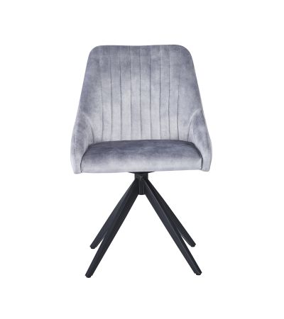 Hugo S Velvet Light Grey - Swivel Black Legsby Hertiance Furniture | Style Our Home