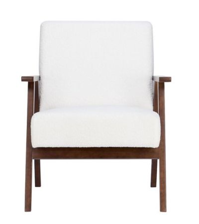Ellwood Boucle Armchair - White & Dark Brown by Birlea | Style Our Home
