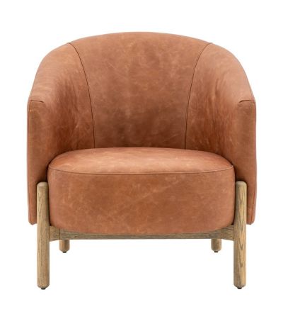 Tainton Brown Leather Armchair by Gallery Living | Style Our Home