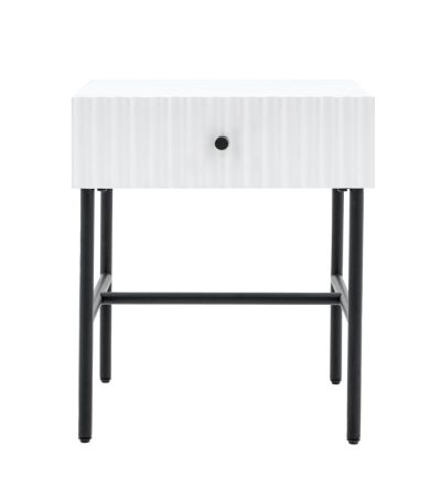 Halton White 1 Drawer Bedside