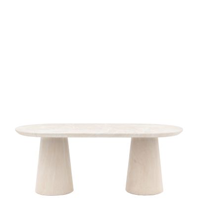 Pedra Oval Dining Table Travertine by Gallery Living | Style Our Home