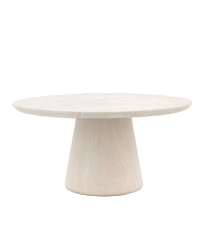 Pedra Round Dining Tble Travertine by Gallery Living | Style Our Home