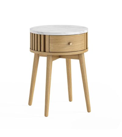 Soho Natural Marble Top Round Side Table by Condell/Global Home Group | Style Our Home
