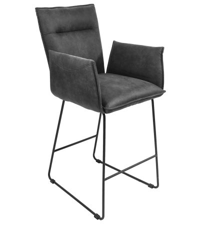 Larson Bar Stool with Arms – Grey Suede by Classic Furniture | Style Our Home