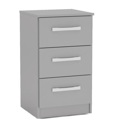 Lynx Grey 3 Drawer Bedside
