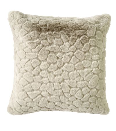 Cloud Design Faux Fur Cushion Taupe by Malini | Style Our Home