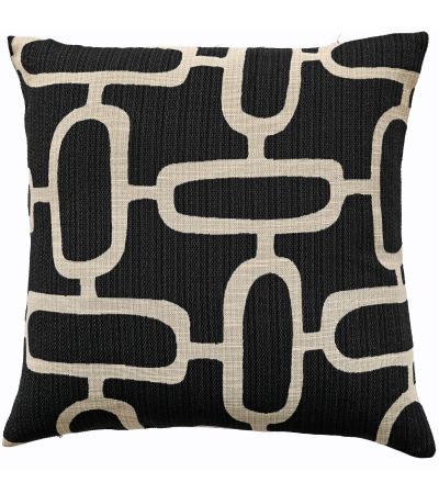 Abstract Chains Jacquard Black by Malini | Style Our Home