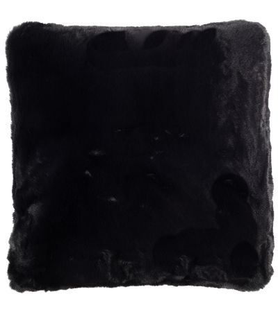 Luxury Faux Rabbit Cushion Black by Malini | Style Our Home