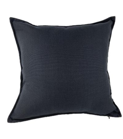 Poly Linen Mix With Flange Black by Malini | Style Our Home