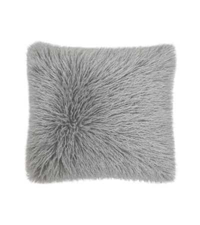 Textured Faux Mongolian Cushion Grey by Malini | Style Our Home