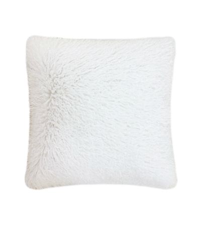 Textured Faux Mongolian Cushion White by Malini | Style Our Home