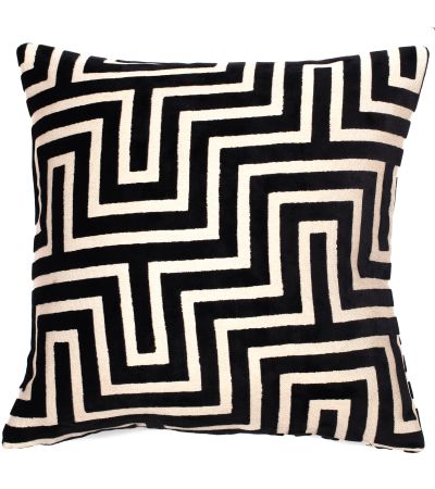 Maze Cut Velvet Pm Black by Malini | Style Our Home