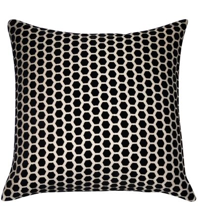 Large Hex Cut Velvet Black by Malini | Style Our Home