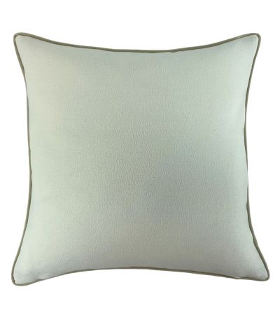 Lge Slub Cream With Olive Piping & Olive Rev by Malini | Style Our Home