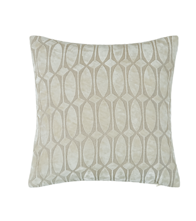 Pm Abstarct Geo Cut Velvet Cushion Ivory In by Malini | Style Our Home
