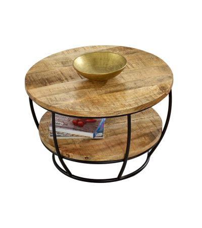 Wessex Solid Wood & Metal Coffee Table With Shelf