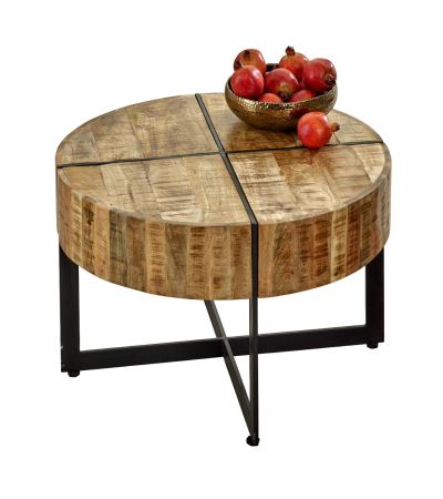 Wessex Solid Wood Coffee Table With Metal Legs