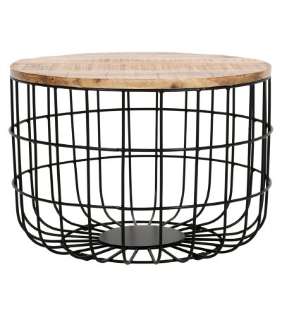 Wessex Solid Wood & Metal Wire Coffee Table
