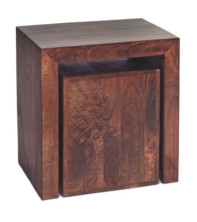 Karoo Dark Mango Cubed Nest Of 2 Tables