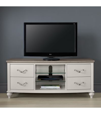 Montreux Soft Grey & Washed Oak Entertainment Unit - Style Our Home