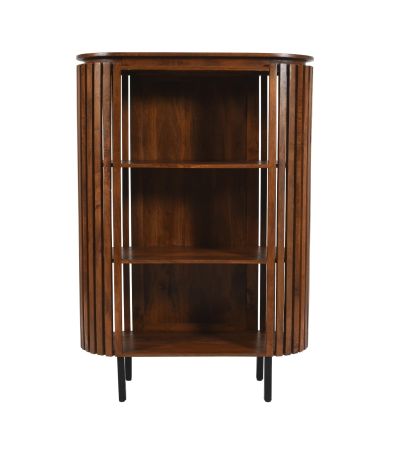 Oakhaven Slatted Mango Wood Bookcase- Medium High