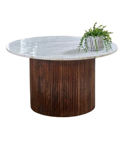 Marblestone Mango Wood Coffee Table With Marble Top