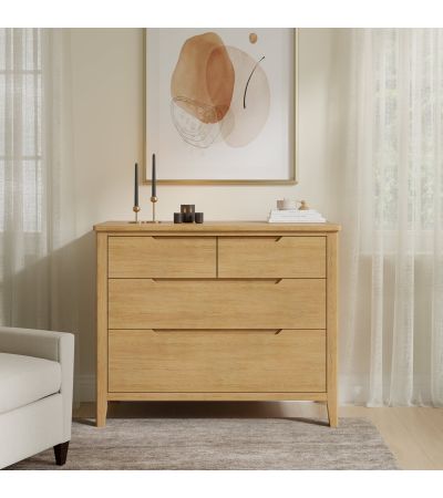 Velsta Oak 4 Drawer Wide Chest by Hertiance Furniture | Style Our Home