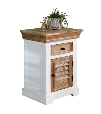 Timberlane Solid Mango Wood Bedside Cabinet 1 Drawer + 1 Door