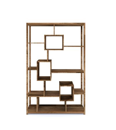 Natural Crest Geometric Bookcase-NAC602M by Jali Editions  | Style Our Home
